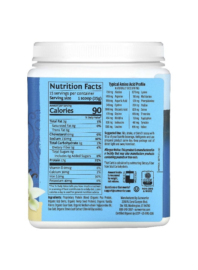 Sunwarrior Sunwarrior, Warrior Blend, Protein, Vanilla, 13.2 oz (375 g)  - Image 2