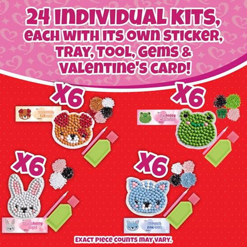 SCS Direct Pet Buddies Diamond Painting Kits (24ct)- Perfect Goodie Bag Party Favors for Kids Birthday Party -Each Includes Animal Gem Craft Activity & Sticker- Kids Multi-Item Party Favor Packs for Boys & Girls - Image 3