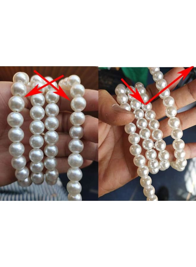 8PCS Pearl Bead Chain Strap Handbag Chain Bag Chain Purse Chain Shoulder Bag Chain Crossbody Chain Replacement Chain with Metal Buckles for Handbags Shoulder Bag Purse Clutch Bag  - Image 4