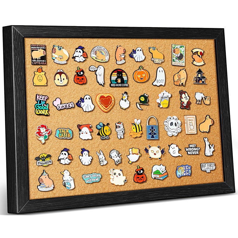tutata Enamel Pin Display Board, 16'' x 12'' Pin Display Frame, Lapel Pin Holder, Wall Mounted Cork Board for Brooch Pin Storage - Image 1