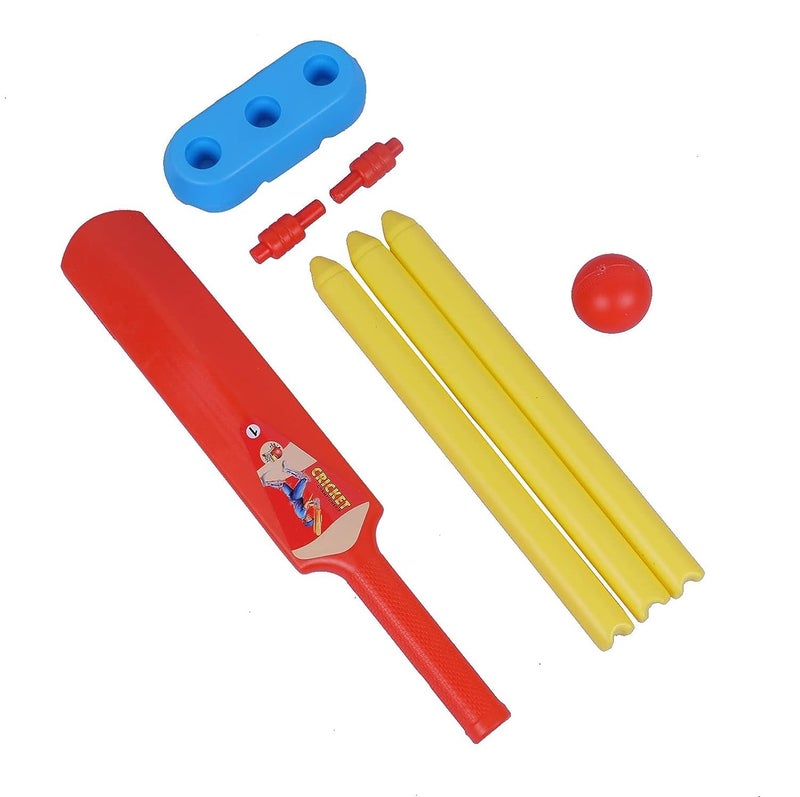 APPSTER Kids Plastic 20-20 Cricket Kit Bat & Ball Cricket Set - Playing Outdoor & Indoor Sports Game Toy (2-4 Year, Multicolour) - Image 2