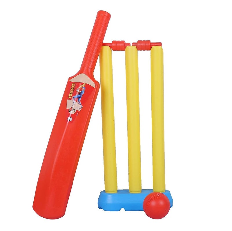 APPSTER Kids Plastic 20-20 Cricket Kit Bat & Ball Cricket Set - Playing Outdoor & Indoor Sports Game Toy (2-4 Year, Multicolour) - Image 1