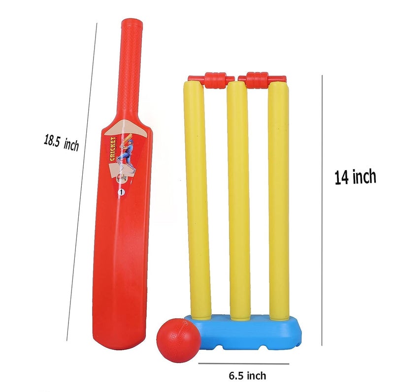 APPSTER Kids Plastic 20-20 Cricket Kit Bat & Ball Cricket Set - Playing Outdoor & Indoor Sports Game Toy (2-4 Year, Multicolour) - Image 3