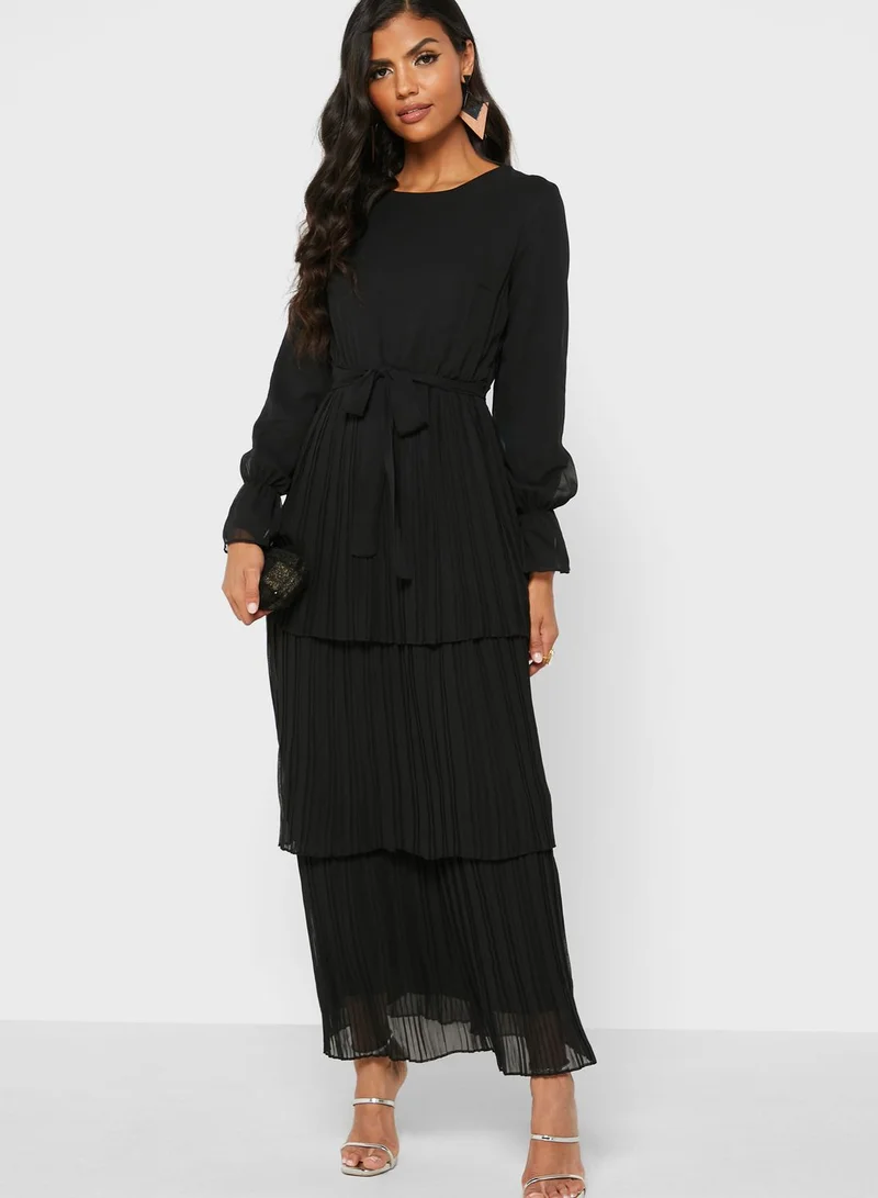 Khizana Pleated Layered Dress