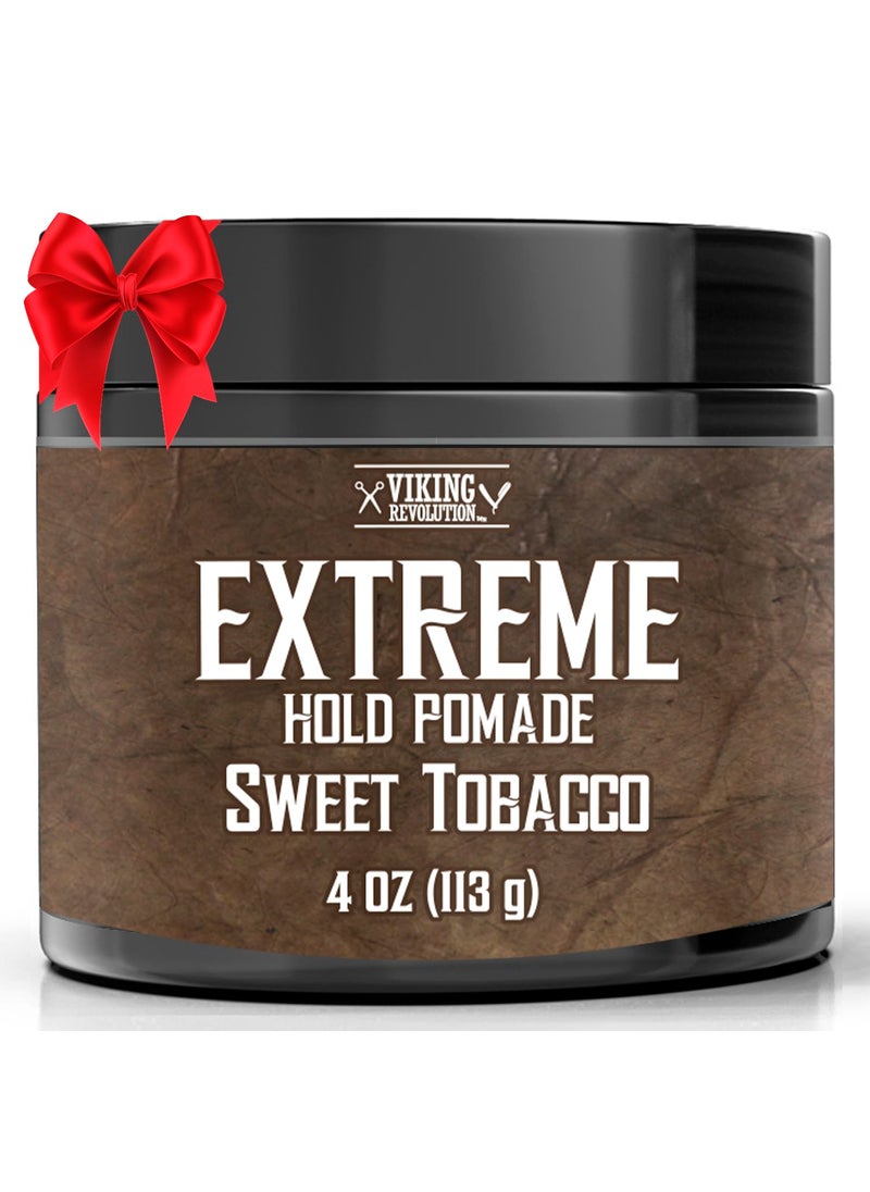 Viking Revolution Viking Revolution Sweet Tobacco Hair Pomade for Men  Extreme Hold Hair Gel for Men Water Based  Mens Pomade Extra Firm Mens Hair Pomade Strong Hold  High Shine Mens Hair Cream 4oz 