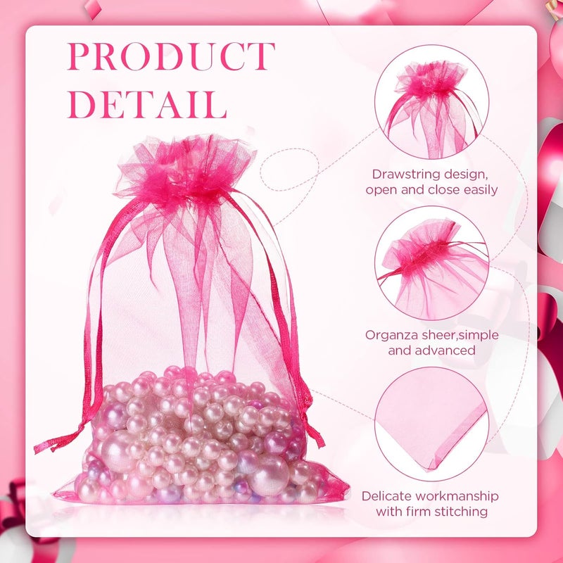 Woanger 150 Pieces Organza Gift Bags Bulk 6 x 9 Inch Drawstring Mesh Bags for Wedding Festival Birthday Party Baby Shower Candy Jewelry StorageMulticolor - Image 3