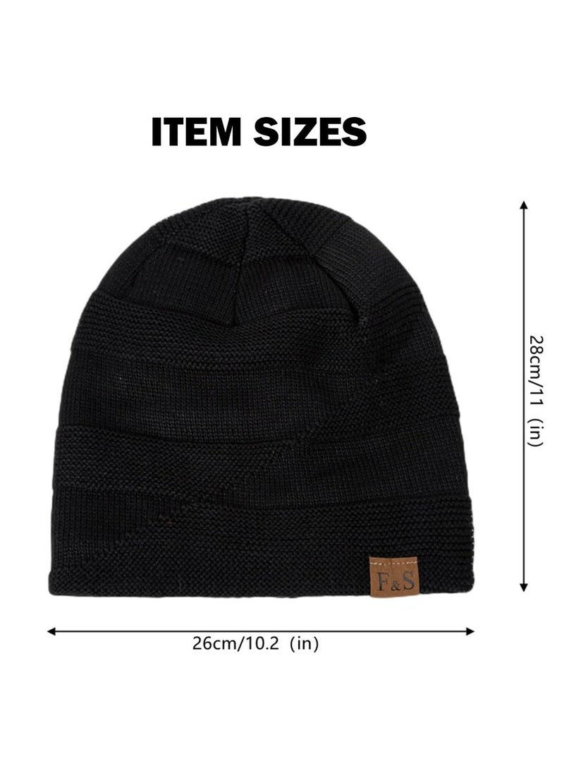 CMGTYYD 2Pcs Woolen Caps, Thermal Pullover Hat, Unisex Fashion Knit Cuffed Caps, Fleece Lined Beanie Warm Winter Caps, Solid Color Warm Woolen Hat (Grey and Khaki)  - Image 2
