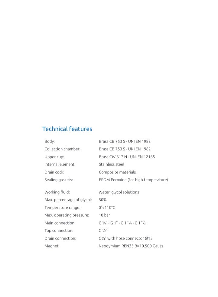 عام فاصل الأوساخF-F 1 بوصة - مع خرطوشة مغناطيسية قابلة للإزالة (بحد أقصى 110 درجة مئوية). - Image 2