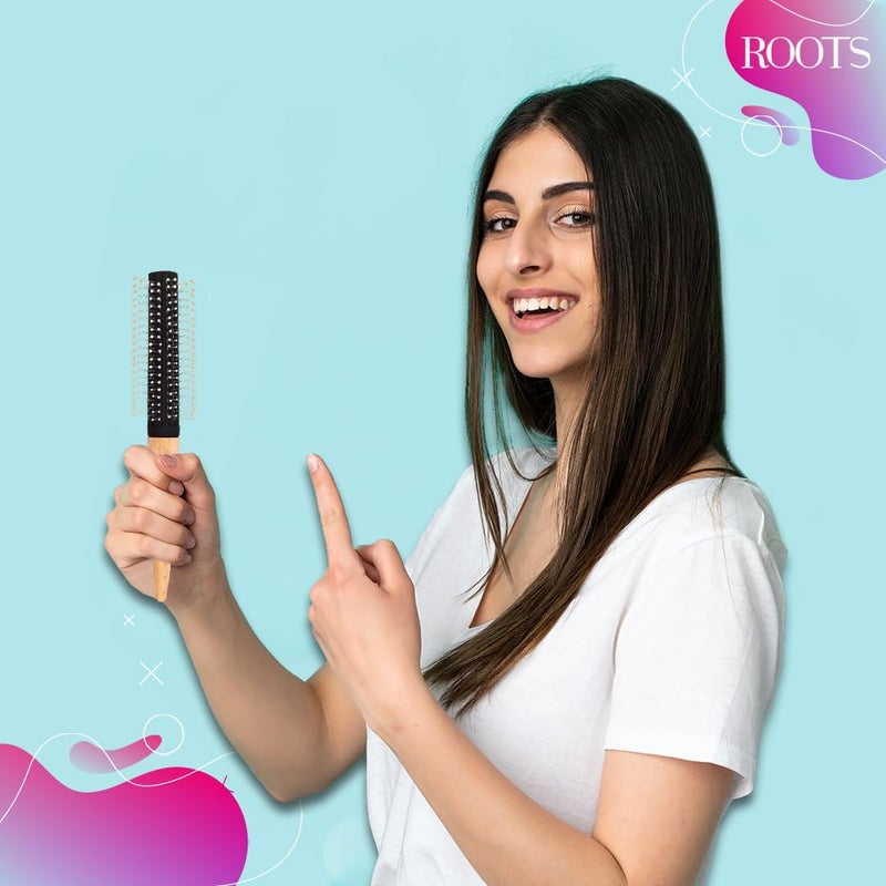 Roots  Wooden Hair Brushes  Rounded Paddle And Vented Styles For Healthy Glamorous Hair  Suitable For All Hair Type  For Men  Women  Lightweight and stylish Hair Brush  BWG12 - Image 5