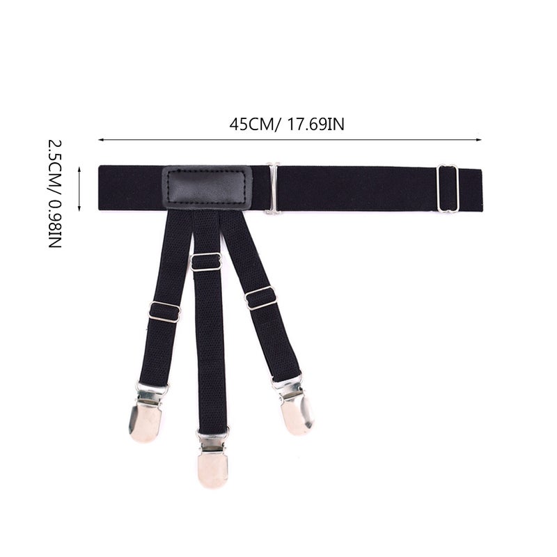 Non- Shirt Clip Elastic Shirt Stays Garters Adjustable Thigh Shirt Tuck Suspenders Keepers Holder for Men Black - Image 2