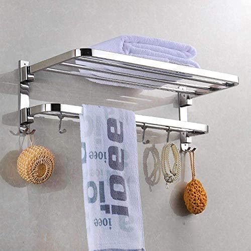 CSI INTERNATIONAL Stainless Steel WallMounted Folding Towel Rack for Bathroom Towel Stand Hanger Bathroom Accessories Silver 24Inch - Image 5