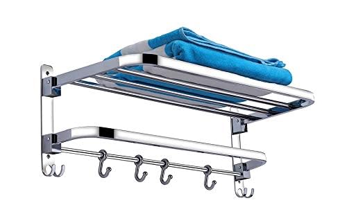 CSI INTERNATIONAL Stainless Steel WallMounted Folding Towel Rack for Bathroom Towel Stand Hanger Bathroom Accessories Silver 24Inch - Image 2