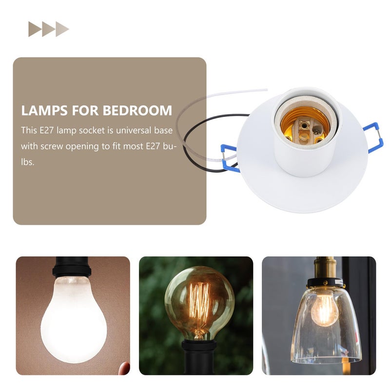 Ceramic Lamp Socket Round Threaded Holder Screw Base for DIY Light Fixtures and Ceiling Lights Easy Installation - Image 4