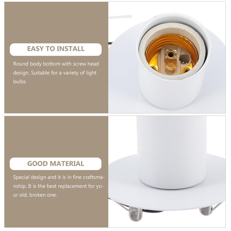 Ceramic Lamp Socket Round Threaded Holder Screw Base for DIY Light Fixtures and Ceiling Lights Easy Installation - Image 5