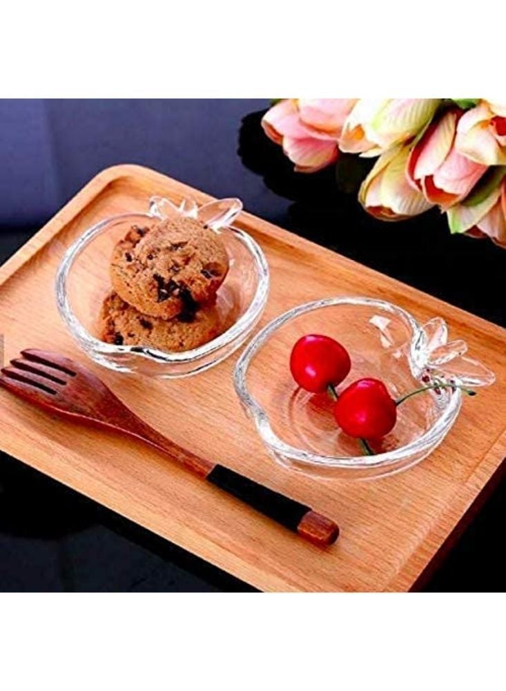Glass Apple Shape Glass Bowls – Elegant Clear Serving Bowls for Dessert & Snacks (3 Pcs) - Image 3