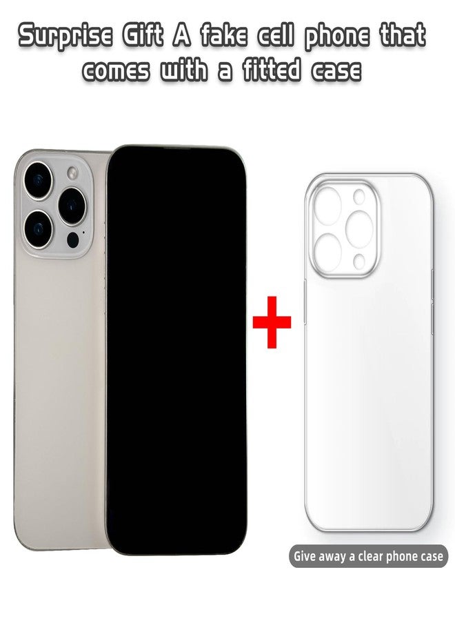 Faawxlo Fake Phone Dummy Prop Phone, Black Screen Decoy PhonePear PhoneNon-Working Phone16 Pro for Kid Play, Display PhoneLook Like Real Phonepro max16 ((16ProMax,White Titanium,Black Screen) - Image 4