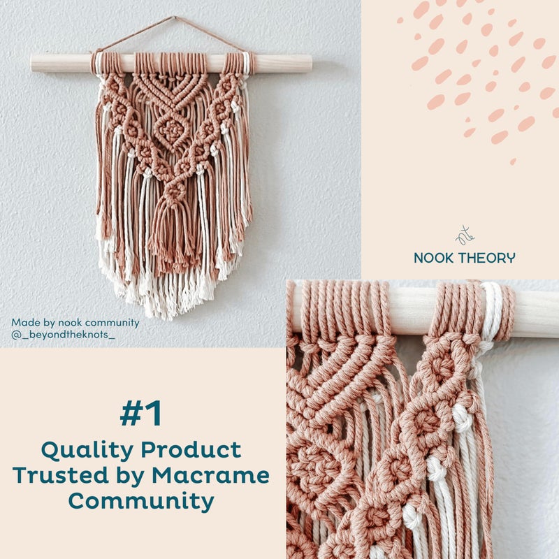 Nook Theory Cotton 3mm Macrame Cord 220 Yards - 4mm 5mm Soft Macrame Rope Perfect for Knots - Supplies for Wall Hangers & Boho Decorations - Cotton String (Cream 3mm 220 Yards) - Image 2