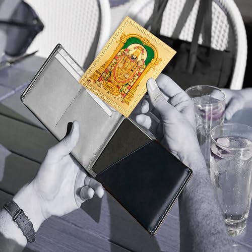 Hawai Gold Plated Acrylic Sheet Printed Tirupati Balaji Sticker, Size 3.5 x 2.5 Inch | Self Adhesive Waterproof Lord Venkateswara Religious Sticker for Car Dashboard, Mobile, Wallet, Temple & Pooja Room - Image 5