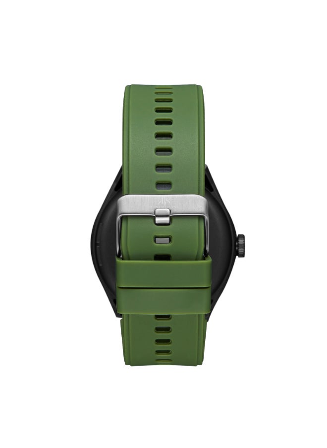 KENNETH SCOTT Kenneth Scott KG10SE-XSBBH Unisex Smart Display Watch & Silicone Strap Black & Olive Green  - Image 4