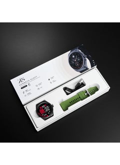 KENNETH SCOTT Kenneth Scott KG10SE-XSBBH Unisex Smart Display Watch & Silicone Strap Black & Olive Green  - Image 5
