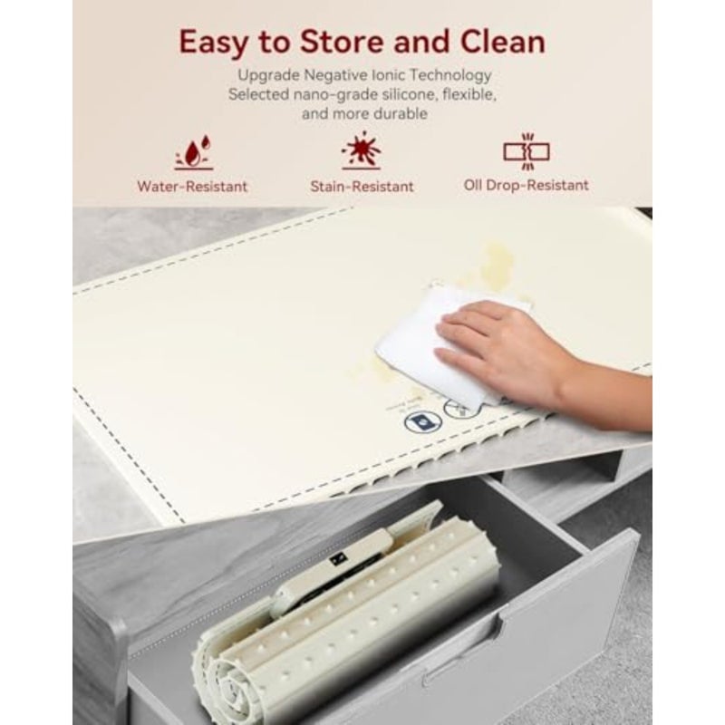 Electric Warming Tray, Food Warming Mat with 3 Temperature Settings, Roll Up Portable Electric Warming Tray for Parties, Buffets Party, Travel, Daily Lives - Image 3