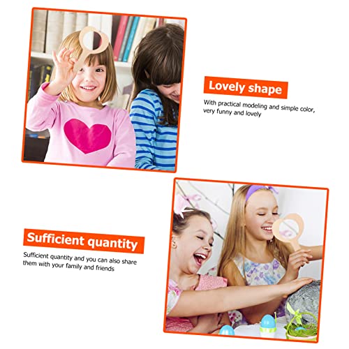 Beatifufu 10pcs DIY Wooden Heart-Shaped Handheld Mirror Kit Unfinished Craft Materials for Boy Girl Makeup Mirror DIY Toy for Family Fun and Creative Projects - Image 4