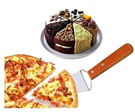 P-Plus International P-Plus International Pie Server Cake Support Transmission Triangle Shovel Spatula Wooden Handle Shovel Stainless Steel Suitable for Pizza Pasta Biscuit Baking (Pack of 1) - Image 3