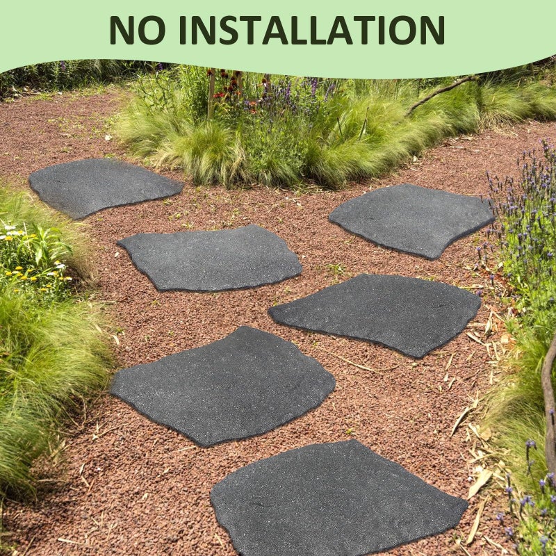 Sekcen 3 Pack Rubber Stepping Stones Outdoor Garden Rubber Pavers Pathway Walkway Paving Stones - Image 5