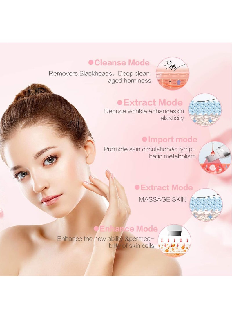 Professional Ultrasonic Facial Spatula - LCD Screen Skin Scrubber with 4 Modes, Blackhead Removal & Pore Cleaner Tool, Advanced Ultrasonic Pore Extractor for Deep Cleansing
