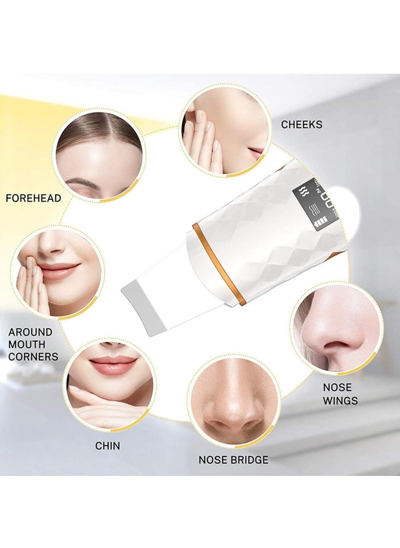 Professional Ultrasonic Facial Spatula - LCD Screen Skin Scrubber with 4 Modes, Blackhead Removal & Pore Cleaner Tool, Advanced Ultrasonic Pore Extractor for Deep Cleansing