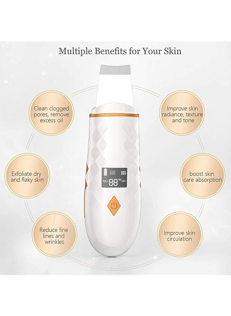 Professional Ultrasonic Facial Spatula - LCD Screen Skin Scrubber with 4 Modes, Blackhead Removal & Pore Cleaner Tool, Advanced Ultrasonic Pore Extractor for Deep Cleansing