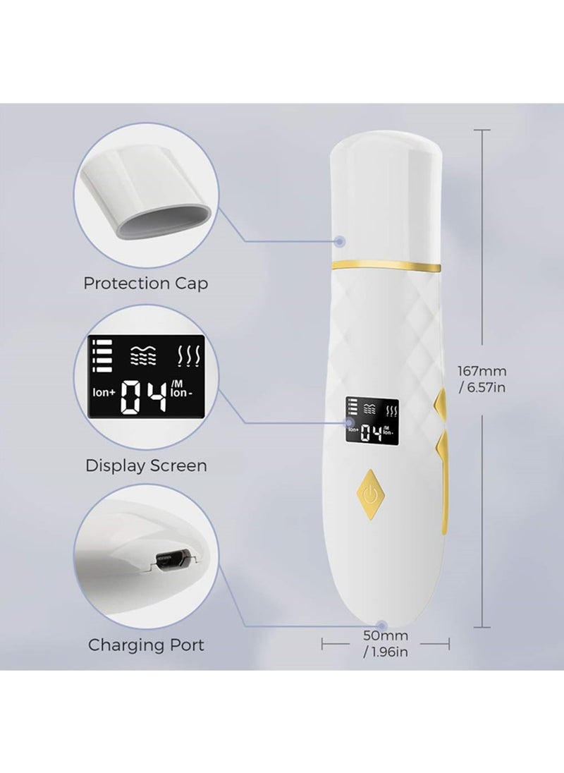 Professional Ultrasonic Facial Spatula - LCD Screen Skin Scrubber with 4 Modes, Blackhead Removal & Pore Cleaner Tool, Advanced Ultrasonic Pore Extractor for Deep Cleansing