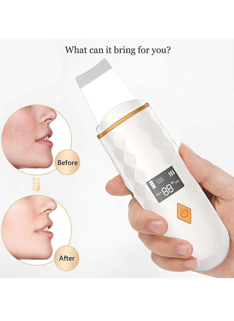 Professional Ultrasonic Facial Spatula - LCD Screen Skin Scrubber with 4 Modes, Blackhead Removal & Pore Cleaner Tool, Advanced Ultrasonic Pore Extractor for Deep Cleansing
