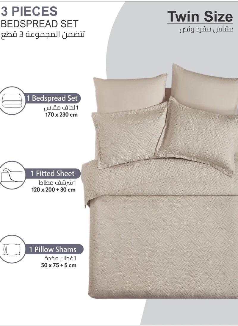 Donetella Bedspread, Coverlet Set 3-Pcs Single Size Compressed Comforter, Bedding Blanket With Pillow Sheet And Pillow Sham, Linen