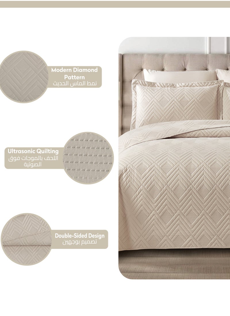 Donetella - Bedspread, Coverlet Set 3-Pcs Single Size Compressed Comforter, Bedding Blanket With Pillow Sheet And Pillow Sham, Linen - Image 1