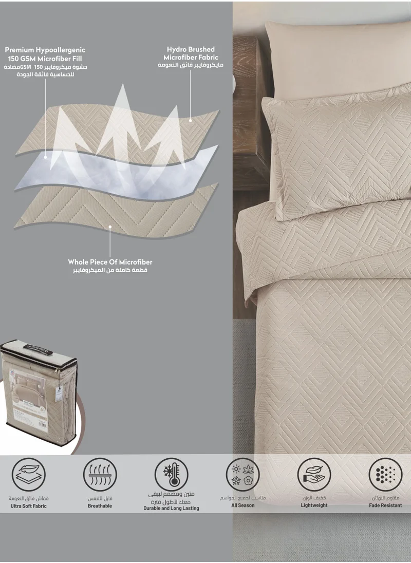 Donetella Bedspread, Coverlet Set 3-Pcs Single Size Compressed Comforter, Bedding Blanket With Pillow Sheet And Pillow Sham, Linen