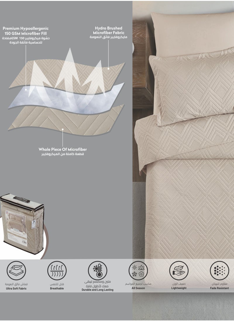Donetella - Bedspread, Coverlet Set 3-Pcs Single Size Compressed Comforter, Bedding Blanket With Pillow Sheet And Pillow Sham, Linen - Image 1