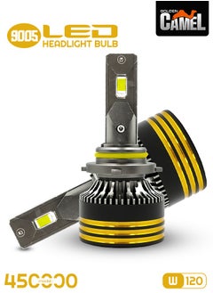 Golden Camel Golden Camel M8 Pro 9005 LED Headlight Bulb 120W 15000LM IP65 Waterproof 6500K Cool White Light with Aviation Aluminum Heat Sink 12V–24V DC Car LED Headlamp Conversion Kit (Set of 2)  - Image 1