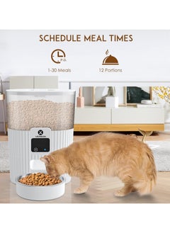 XVersion Pet Feeder Automatic Papifeed Cat Feeder 3L with App WiFi Cat Food Dispenser for Cats & Dogs, Smart Timed Cat Feeder Automatic Pet Feeder w/Portion Control,Stainless Steel Cat Bowl and Dual Power (15Cup) White  - Image 2