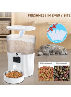XVersion Pet Feeder Automatic Papifeed Cat Feeder 3L with App WiFi Cat Food Dispenser for Cats & Dogs, Smart Timed Cat Feeder Automatic Pet Feeder w/Portion Control,Stainless Steel Cat Bowl and Dual Power (15Cup) White  - Image 3