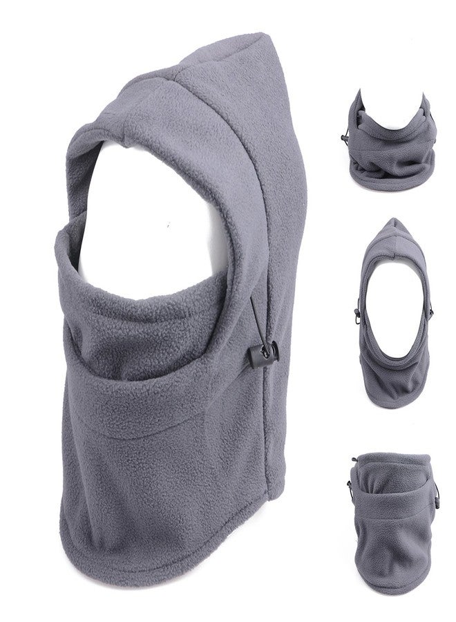Triwonder 6 in 1 Thermal Fleece Balaclava Hood Police Swat Ski Bike Wind Stopper Mask Grey - Image 1