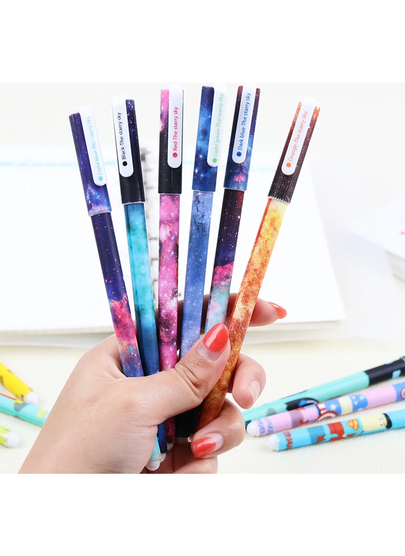 Forzacase Galaxy Planet Star Patterned 6-Piece Ballpoint Pen Set - FC051