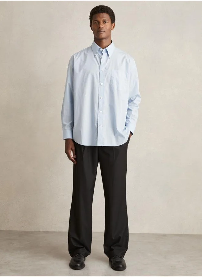 REISS Ls Oversized Stripe Poplin Shirt