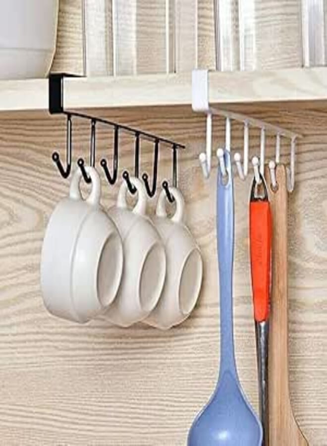 Spaceshoop Kitchen Organizer:2 Piece Cup Drying Rack with Towel, Hanging Cup Holder for Cabinet, Compact Kitchen Cup Organizer Cuteket-