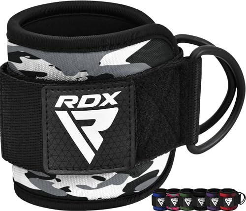 RDX Ankle Straps for Cable Machines 7MM Neoprene Padded 10x4 Adjustable Gym Cuffs with Dual DRings Weight Attachments for Wrist Glutes Leg Kickbacks Hip Abduction Strength Workouts Men Women - Image 1