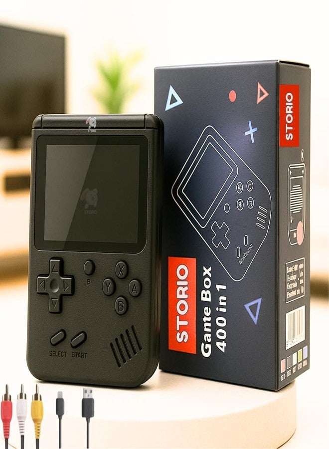 Storio Rechargeable Pocket Video Game for Kids 400 in 1 Retro Game Box Console Handheld Game Box with TV Output - Multicolor - Image 1