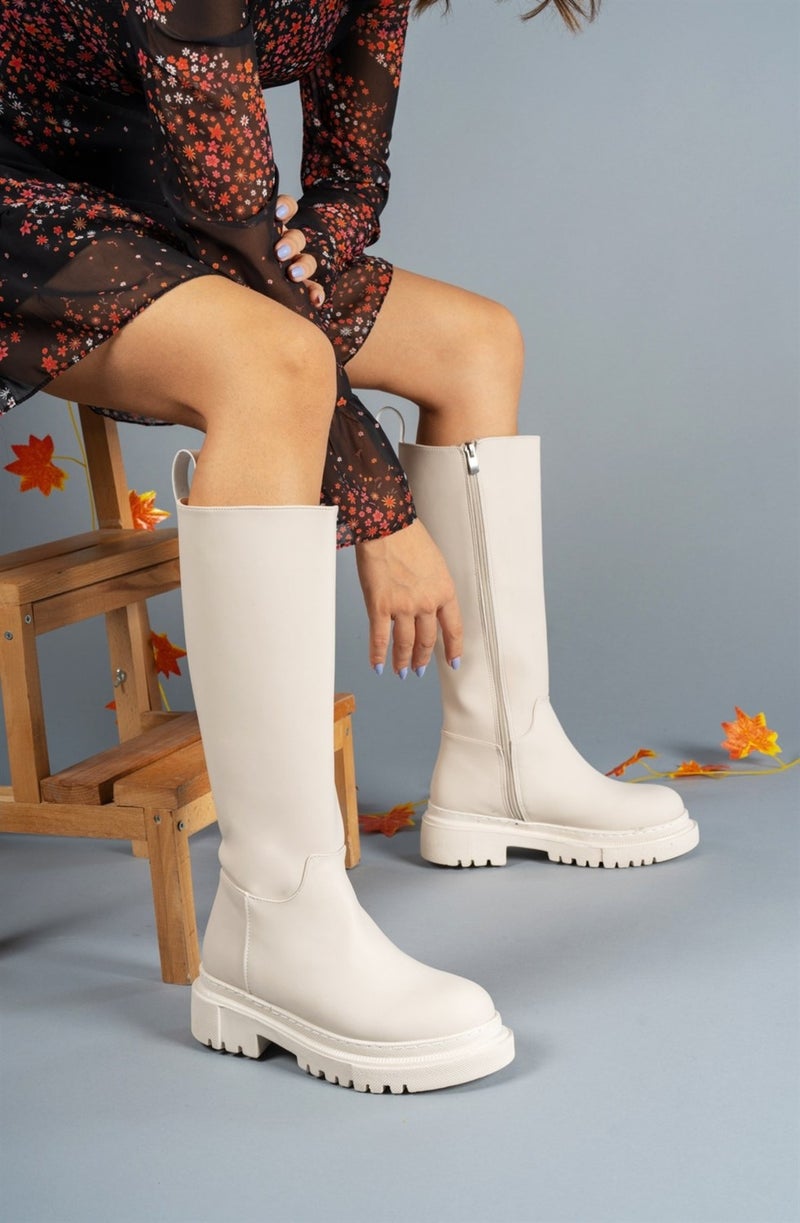 Riccon Extra Matte Beige Women's Boots 0012360  - Image 1