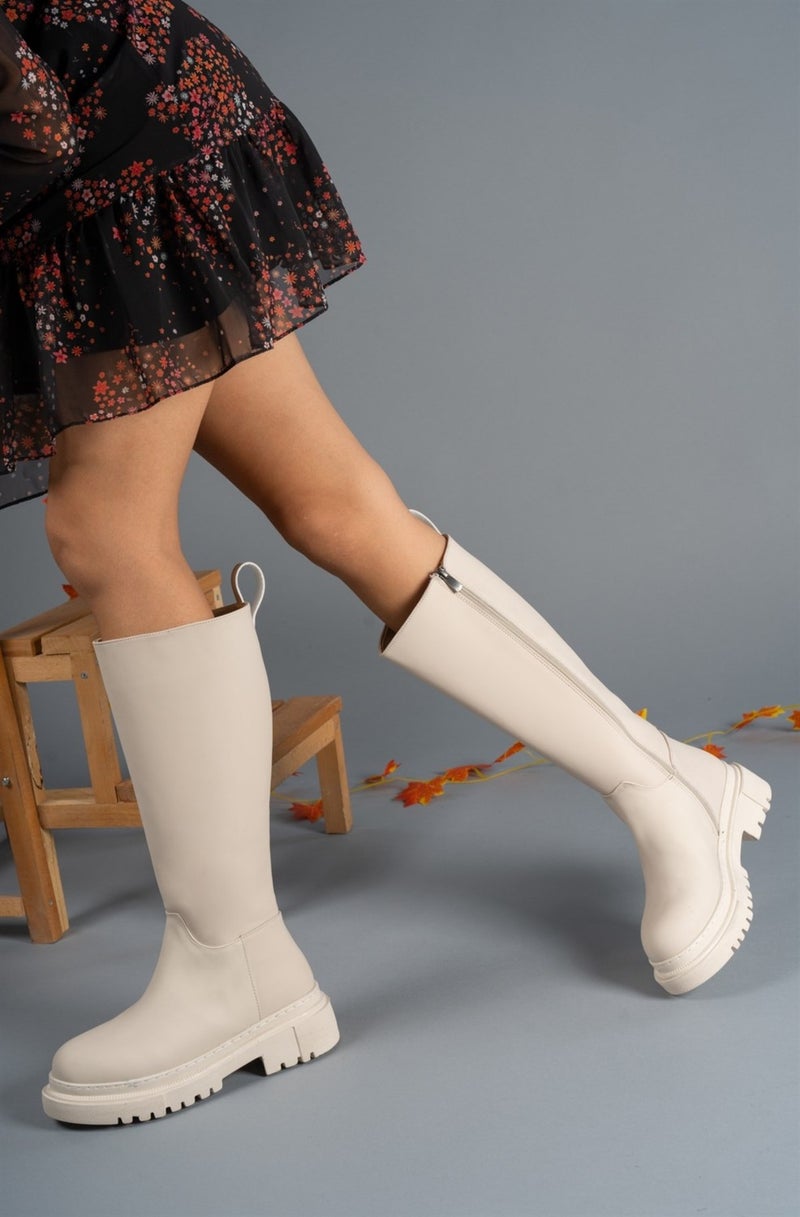Riccon Extra Matte Beige Women's Boots 0012360  - Image 4