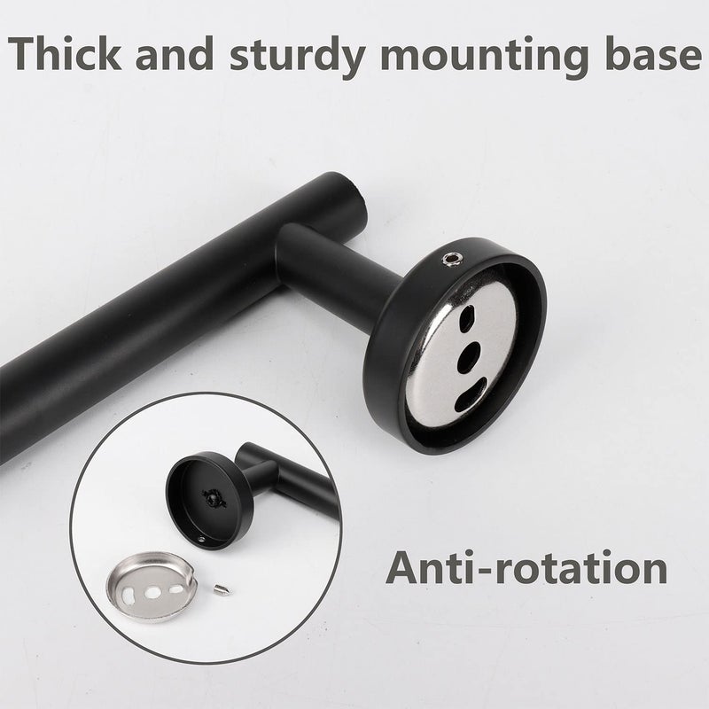 TocTen Bath Towel Bar - 2 Pack Thicken SUS304 Stainless Steel Towel Rack for Bathroom  Bathroom Hardware Accessories Towel Rod Heavy Duty Wall Mounted Towel Holder (24 Inch  Matte Black) - Image 4