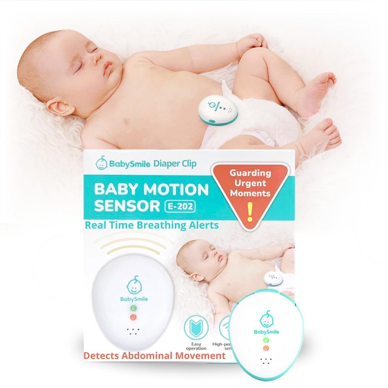 BabySmile E-202 Baby Movement & Sleep Monitor | Motion Sensor with Safety Alerts, Arousal Vibration & Portable Clip-On Design | Smart Baby Sleep Support (White) - Image 1